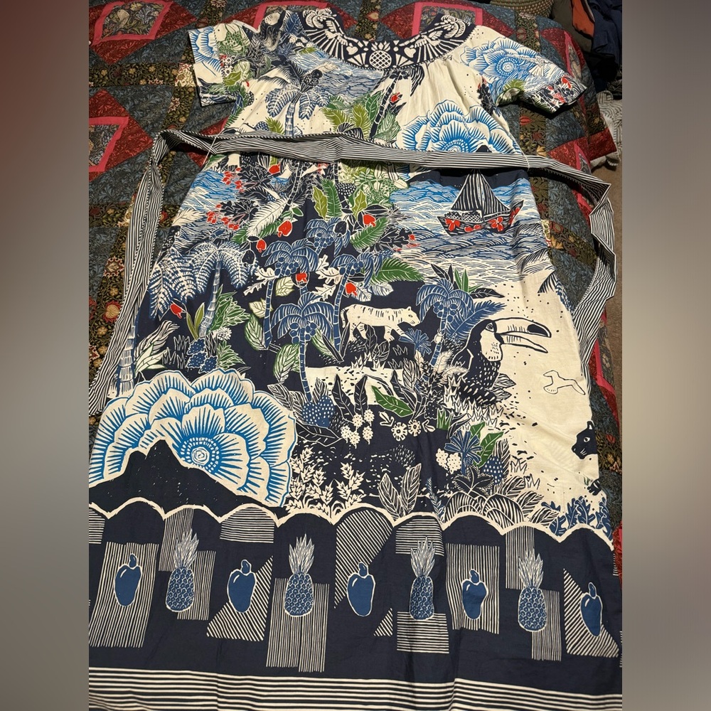 FARM Rio Multicolor Printed Maxi Dress with Navy Accents - Picture 7 of 13